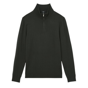 REISS Blackhall Merino Wool Half-Zip Funnel Neck Jumper